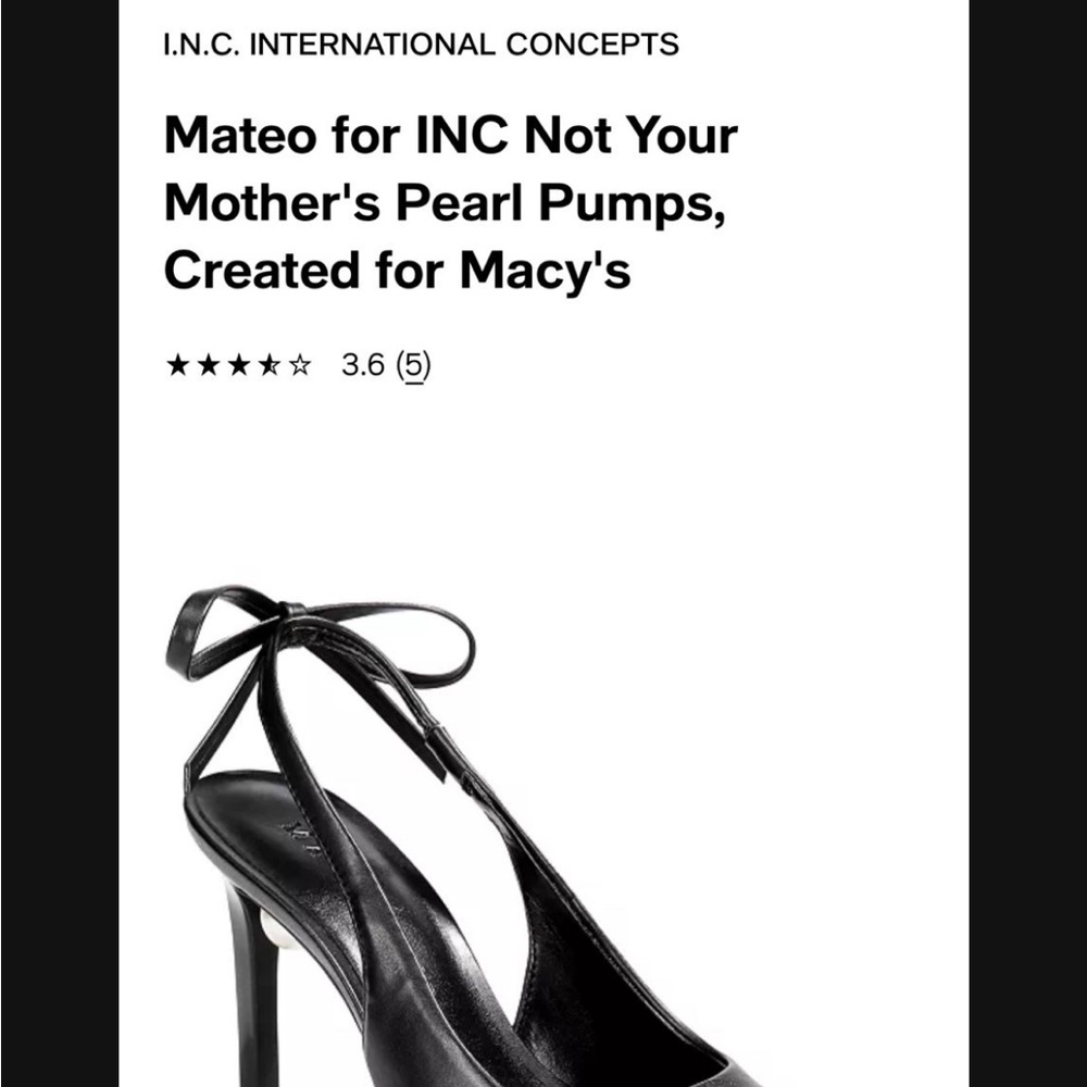 INC International Concepts Black Stiletto Heels